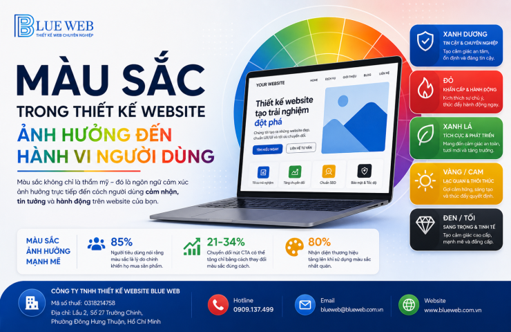 Màu Sắc Trong Thiết Kế Website Ảnh Hưởng Đến Hành Vi Người Dùng Như Thế Nào?
