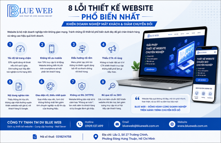 8 Lỗi Thiết Kế Website Phổ Biến Nhất Mà Doanh Nghiệp Thường Mắc Phải