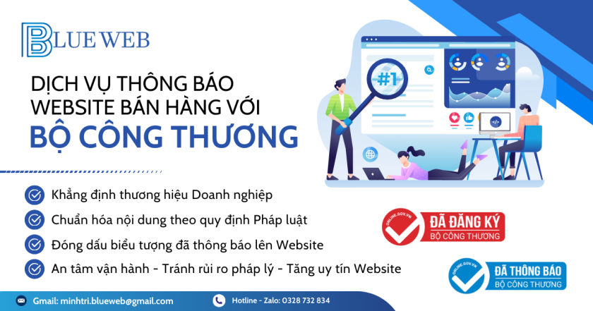 Dịch vụ thông báo website bán hàng online với Bộ Công Thương