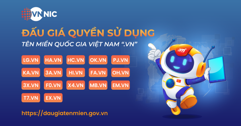 Việt Nam lần đầu đấu giá tên miền '.vn'