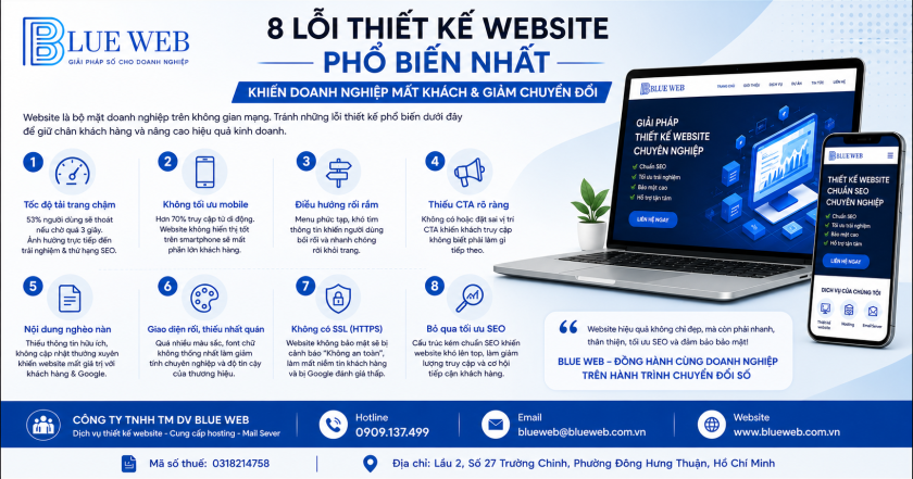8 Lỗi Thiết Kế Website Phổ Biến Nhất Mà Doanh Nghiệp Thường Mắc Phải