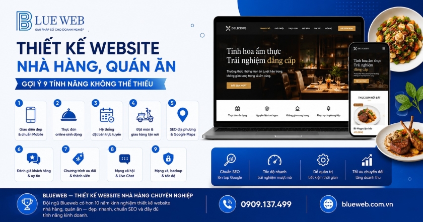 Thiết Kế Website Nhà Hàng, Quán Ăn - Tính Năng Không Thể Thiếu