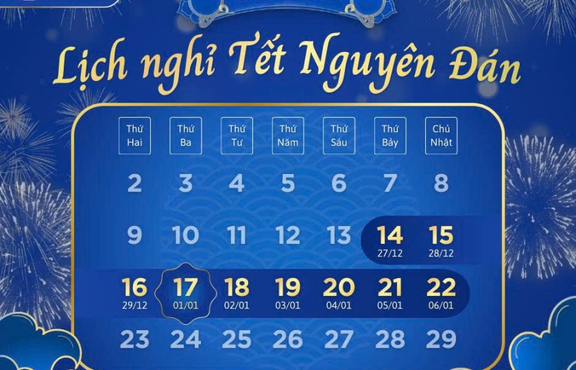 THƯ CHÚC TẾT VÀ THÔNG BÁO LỊCH NGHỈ TẾT NGUYÊN ĐÁN BÍNH NGỌ NĂM 2026!