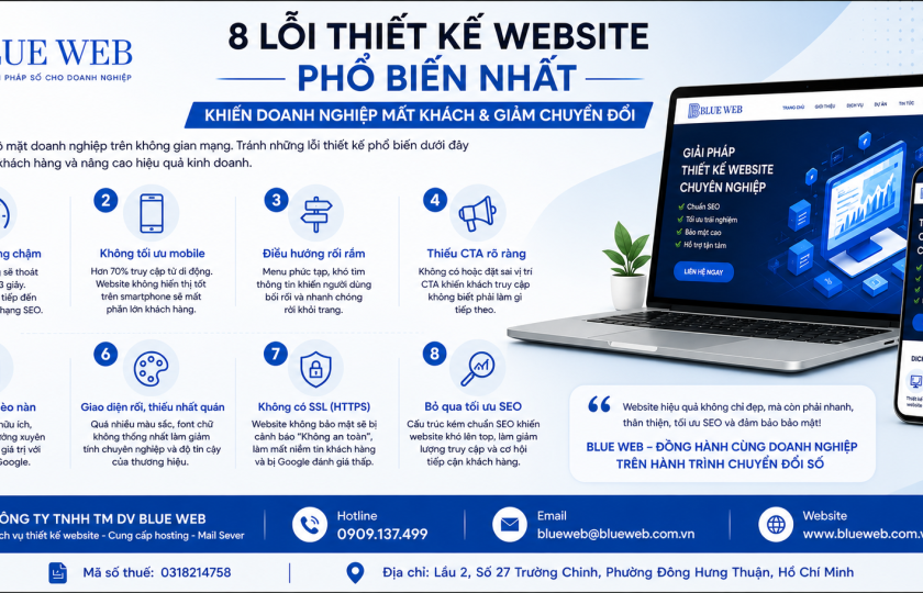 8 Lỗi Thiết Kế Website Phổ Biến Nhất Mà Doanh Nghiệp Thường Mắc Phải