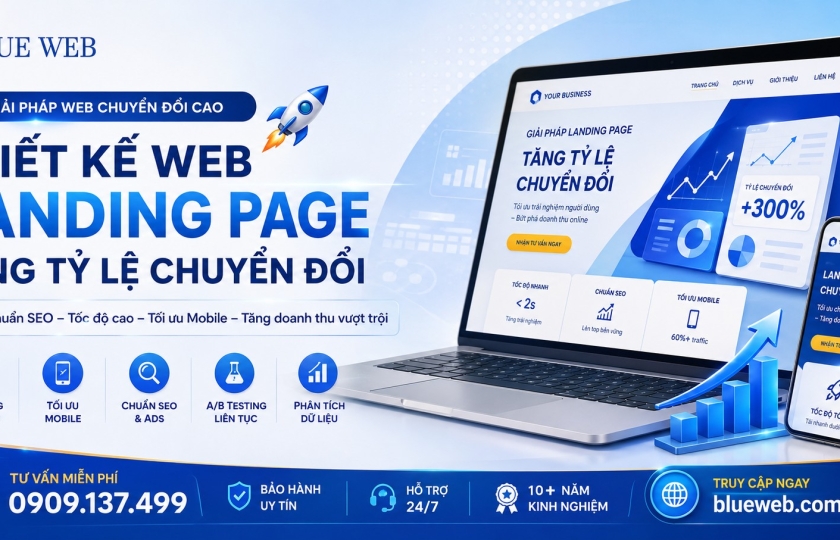 Blue Web Chuyên Thiết Kế Web Landing Page Tăng Tỷ Lệ Chuyển Đổi