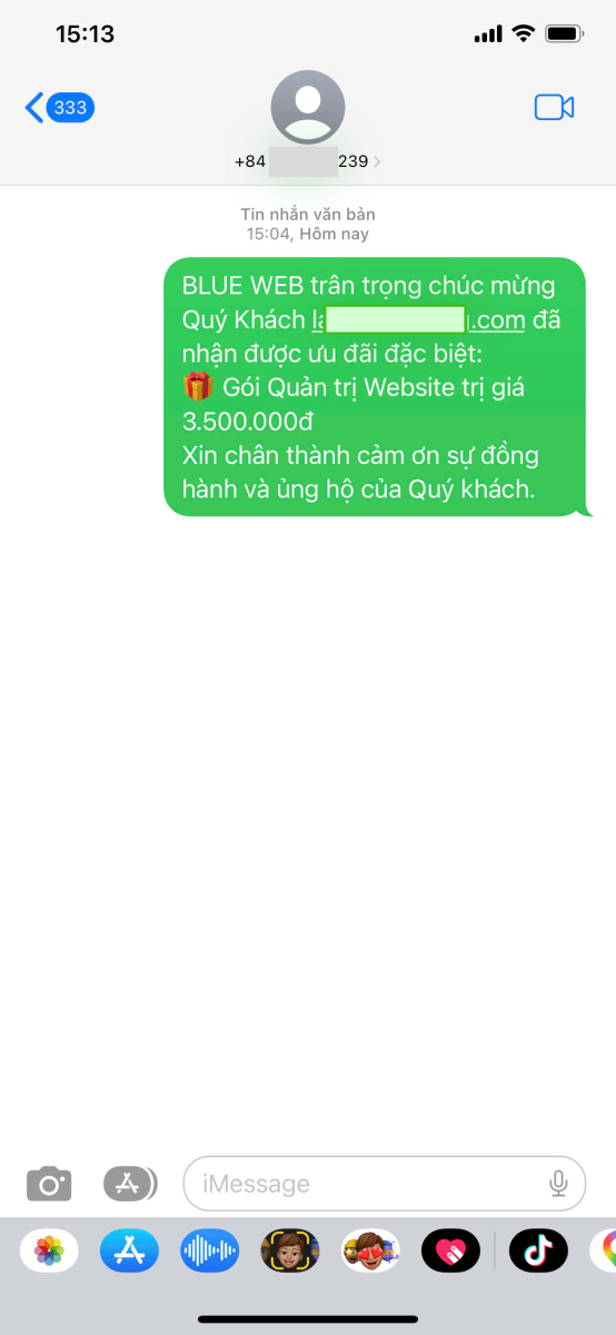 Khách hàng nhận thưởng Blueweb 3