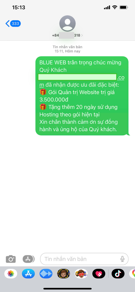 Khách hàng nhận thưởng Blueweb 5