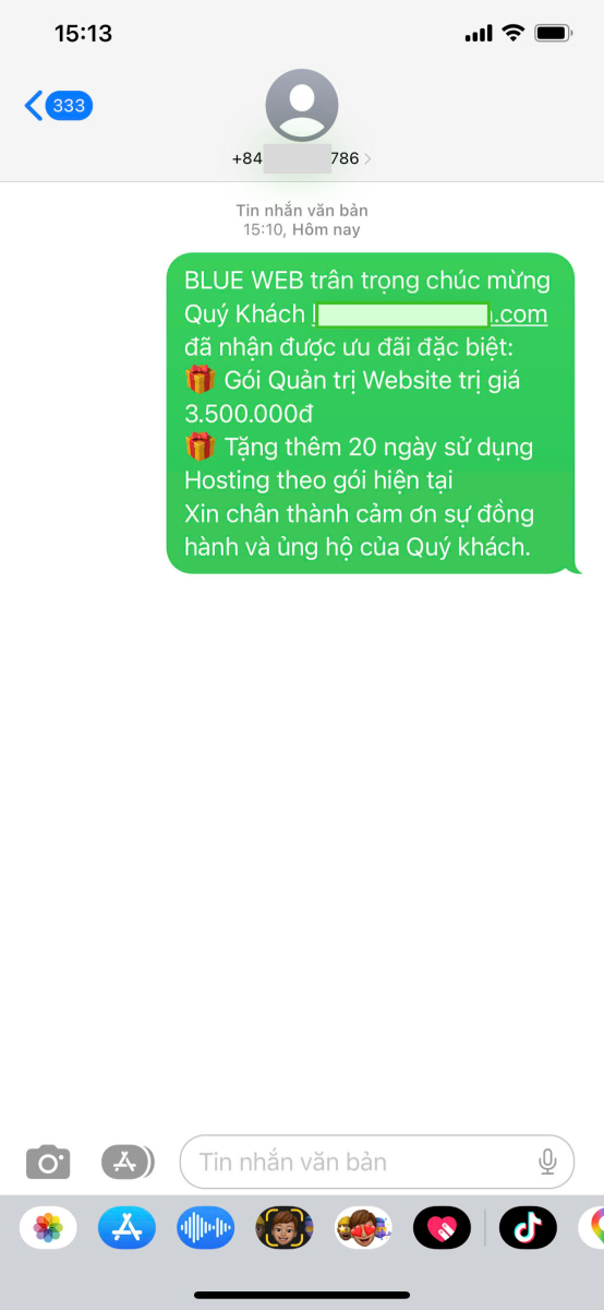 Khách hàng nhận thưởng Blueweb 6