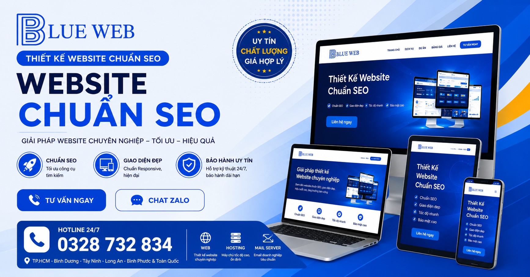 Minh Trí BlueWeb — TP.HCM · Bình Dương · Tây Ninh · Long An · Bình Phước & Toàn Quốc